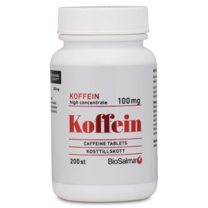 BioSalma Koffein 100 mg 200 tabletter produktbillede