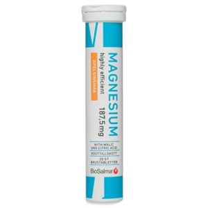 BioSalma Magnesium 1875 mg Appelsin 20 brusetabletter produktbillede