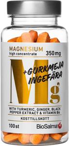 BioSalma Magnesium 350 mg + Gurkmeja Ingefära 100 tabletter