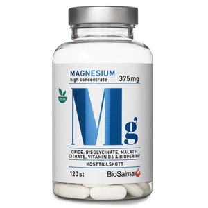 BioSalma Magnesium 375 mg 120 tabletter produktbillede