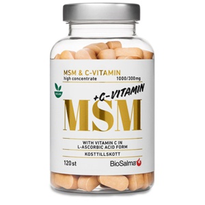 BioSalma MSM 1000mg + C-vitamin 120 tabletter produktbillede
