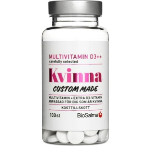 BioSalma Multivitamin Kvinde D3-vitamin++ 100 tabletter produktbillede