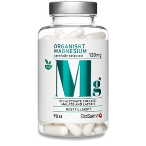 BioSalma Organisk Magnesium 120 mg 90 kapsler produktbillede