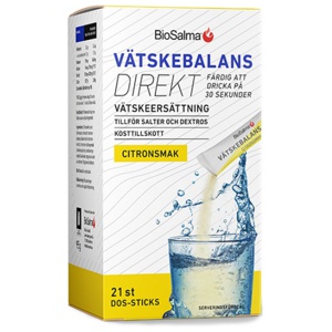 BioSalma Væskebalance Direkt Citronsmag 21 doseringssticks produktbillede