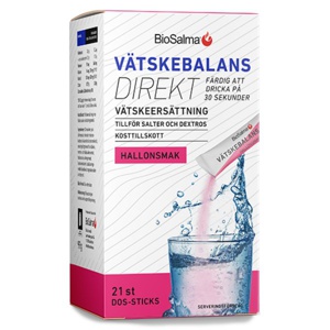 BioSalma Væskebalance Direkt Hindbærsmag 21 doseringssticks produktbillede