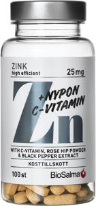 Zink 25mg + C-vitamin & Nypon 100 tabletter