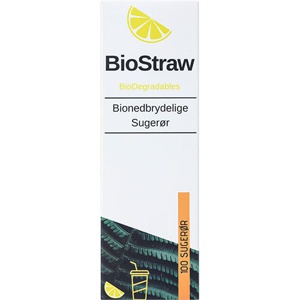 Biostraw Bionedbrydelige Sugerør 100 Stk produktbillede