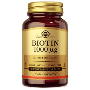 Biotin 1000 mcg 50 pflanzliche Kapseln Solgar Produktbild