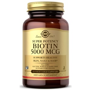 Biotin 5000 mcg 100 pflanzliche Kapseln Solgar Produktbild