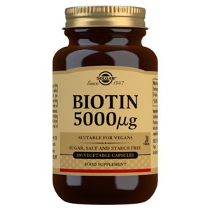 Biotin B7 5000g - 100 Kapsler - Solgar produktbillede
