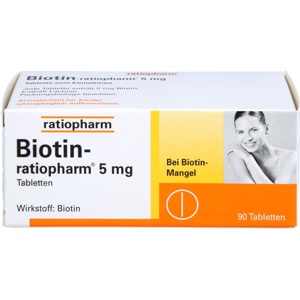 BIOTIN-RATIOPHARM 5 mg Tabletten Produktbild