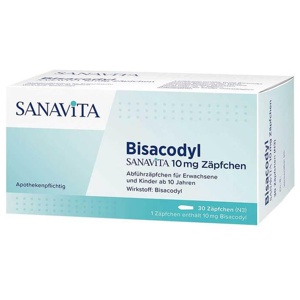 Bisacodyl SANAVITA 10 mg Zäpfchen Produktbild