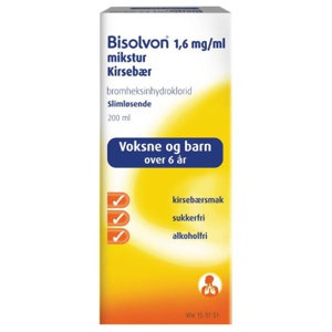 Bisolvon 1,6 mg/ml mikstur kirsebær 200 ml produktbilde