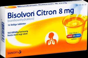 Bisolvon Löslig tablett Citron 8 mg 16 st produkt bild