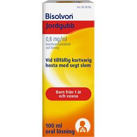 Bisolvon Jordgubb oral lösning 0,8 mg/ml 100 ml produkt bild
