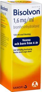 Bisolvon, oral lösning 1,6 mg/ml 125 ml produkt bild
