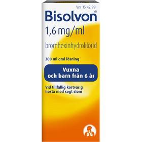 Bisolvon oral lösning 1,6 mg/ml 200 ml produkt bild