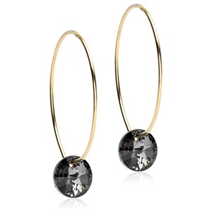 Blomdahl Ear Ring 25 mm, Round 8 mm, Black diamond produkt bild