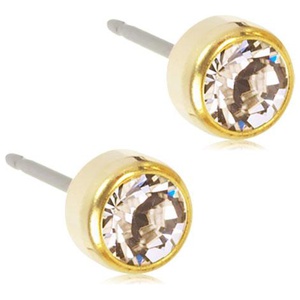 Blomdahl GT Bezel 5mm Crystal Örhängen 1 par produkt bild