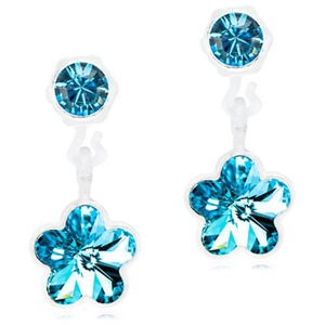 Blomdahl BM MP Pend Flower Aquamarine 4/6mm, 1 par produkt bild