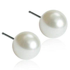 Blomdahl ørepynt 8 mm, hvit perle 1 par produktbilde