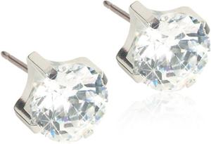 Blomdahl Silver Titanium Tiffany CZ White 4 mm produkt bild