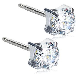 Blomdahl ST Tiffany 5 mm CZ White 1 par produkt bild