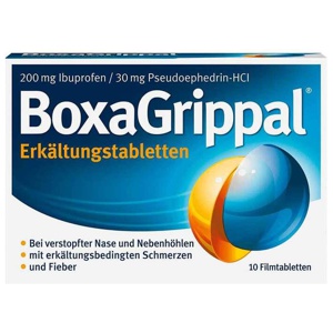 BoxaGrippal Erkältungstabletten 200 mg/30 mg Filmtabletten, 10 St Filmtabletten Produktbild