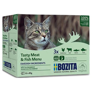 Bozita Kött & Fisk i Gelé Mutlipack 12x85 g produkt bild