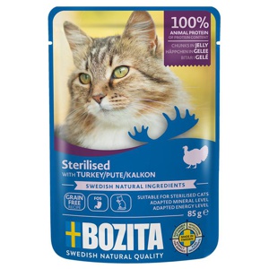 Bozita Sterilised bitar i gelé 12 x 85 g - Kalkon produkt bild