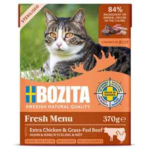 Bozita Tetra bitar i gelé 6 x 370 g - Sterilised Kyckling & nötkött produkt bild