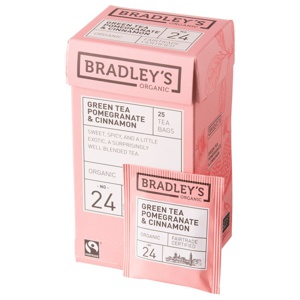 Bradley's Organic Green Tea Pomegranate & Cinnamon produkt bild