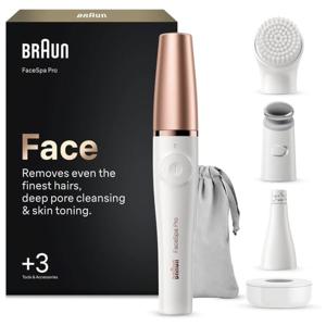 Braun FaceSpa Pro ansiktsepilator + 3 tillbehör, 911, Vit/Brons produkt bild