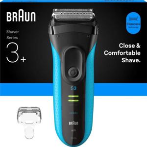 Braun Series 3 3040s rakapparat Wet & Dry uppladdningsbar svart/blå produkt bild