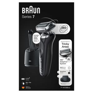 Braun Series 7 71-N7200cc Folierakapparat Svart 360° Rostfritt stål Knappar LED produkt bild