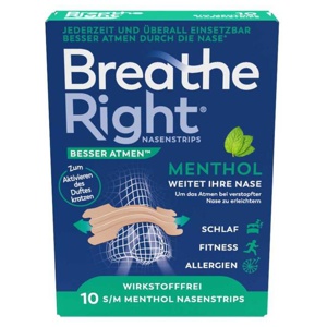 Breathe Right Besser Atmen Nasenpflaster Menthol, 10 St Pflaster Produktbild