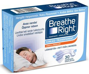 Breathe Right Näsplåster Transparent Small-Medium, 30 st