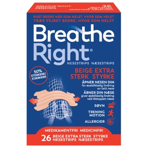 Breathe Right nesestrips beige ekstra sterk 26 stk produktbilde