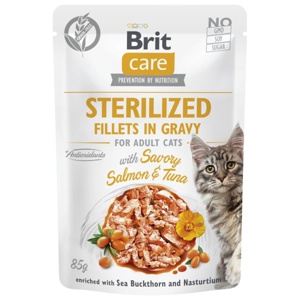 Brit Care Cat Adult Sterilized Salmon & Tuna in Gravy 85 g produkt bild