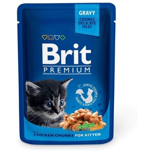 Brit Premium Portionspåsar Med Kycklingbitar För Kattungar produkt bild