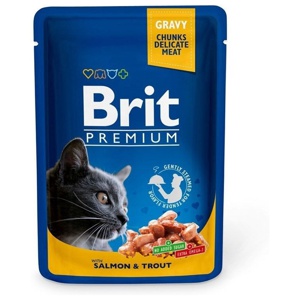 Brit Premium Portionspåsar Med Lax & Forell För Katter produkt bild