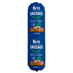 Ekonomipack: Brit Sausage 24 x 800 g - Kalkon & ärtor produkt bild