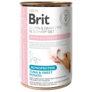 Brit Veterinary Diet Dog Hypoallergenic Monoprotein Tuna & Sweet Potato Veterinärfoder till Hund 400 g produkt bild