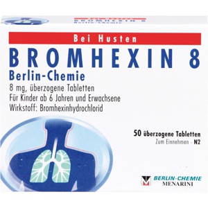 BROMHEXIN 8 Berlin Chemie überzogene Tabletten Produktbild