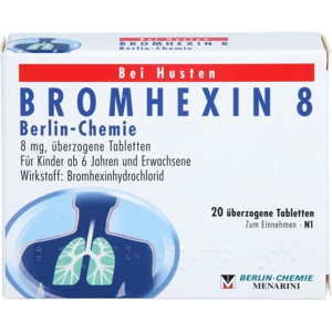 BROMHEXIN 8 Berlin Chemie überzogene Tabletten Produktbild