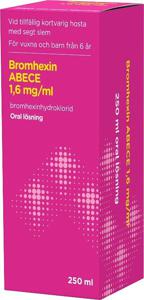 Bromhexin ABECE Oral lösning 1,6 mg/ml 250 ml produkt bild