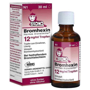 Bromhexin Hermes Arzneimittel® 12 mg/ml Tropfen, 30 ml Tropfen zum Einnehmen Produktbild