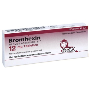 BROMHEXIN Hermes Arzneimittel 12 mg Tabletten Produktbild