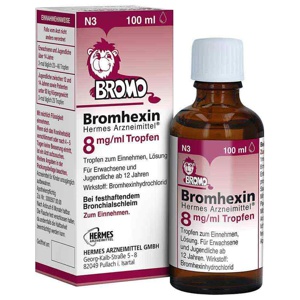 BROMHEXIN Hermes Arzneimittel 8 mg/ml Tropfen Produktbild