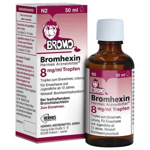 BROMHEXIN Hermes Arzneimittel 8 mg/ml Tropfen Produktbild